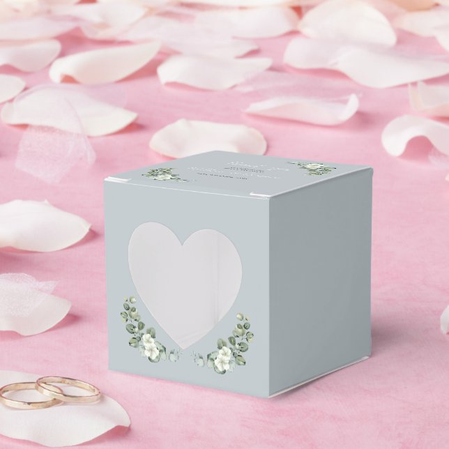 Heart Appetture Modern eucalyptus Wedding Favor Box (Wedding)
