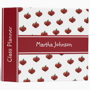 Heart Apples Teacher's Class Planner Binder