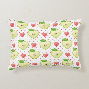 Heart Apples with Pink Polka Dots And Hearts Decorative Pillow