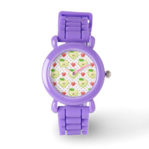 Heart Apples with Pink Polka Dots And Hearts Watch