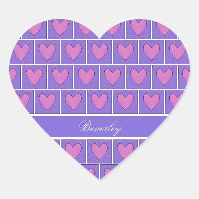 Heart Applique Quilt Pattern  Sticker (Front)