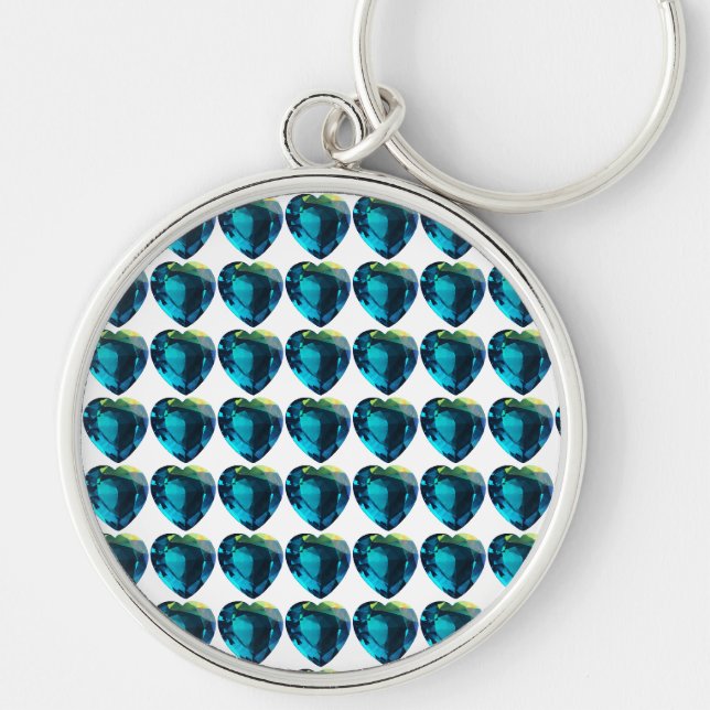 Heart Aquamarine, Blue Keychain (Front)