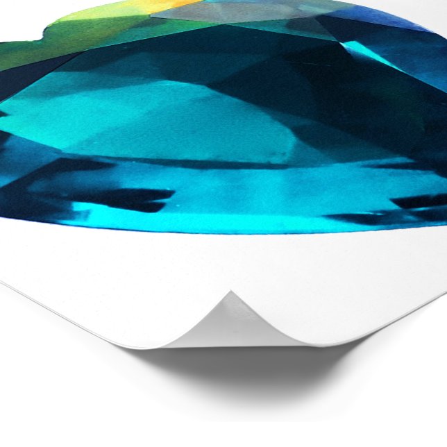 Heart Aquamarine, Blue Poster (Corner)