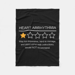 Heart Arrhythmia Awareness One Star Rating Survivo Fleece Blanket