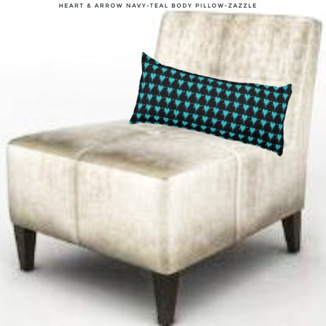 Heart & Arrow- Navy Teal  Body Pillow (Creator Uploaded)