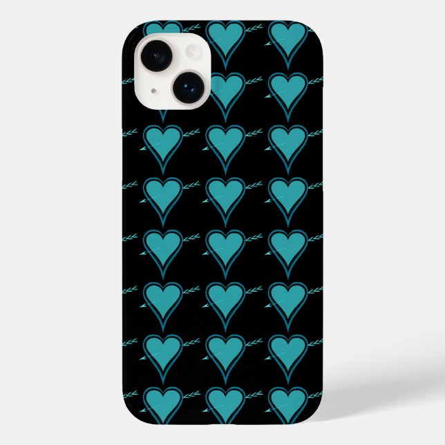 Heart & Arrow- Navy Teal iPhone / iPad case (Back)