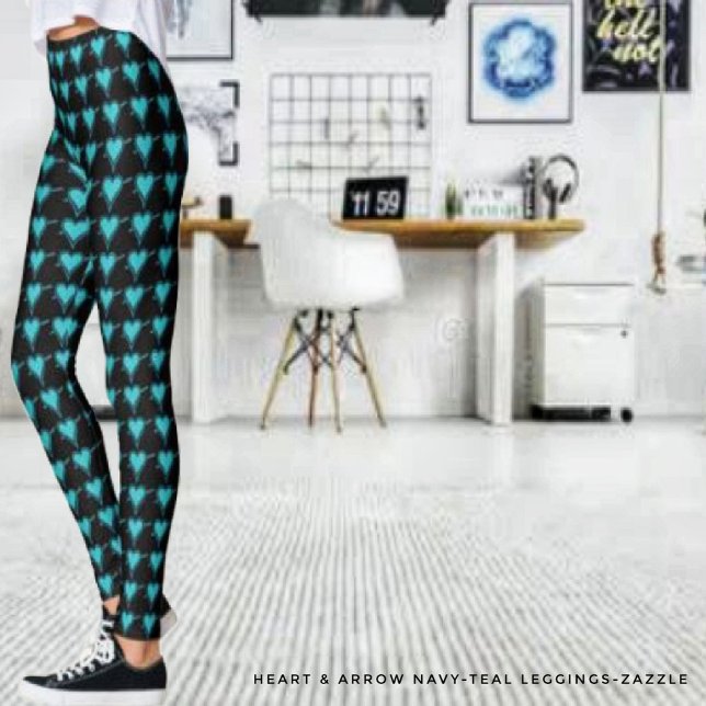 Heart & Arrow- Navy Teal  Leggings (Creator Uploaded)