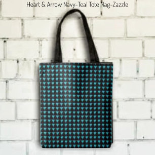 Heart & Arrow- Navy Teal Tote Bag