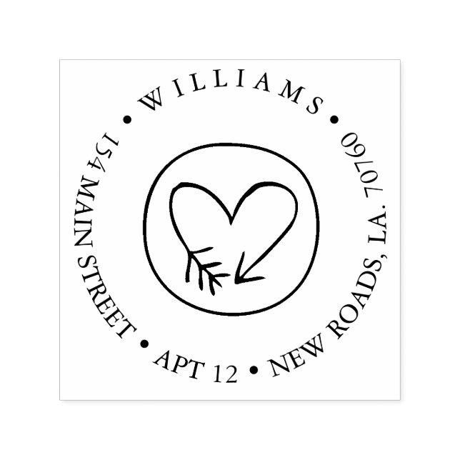 Heart Arrow Return Address Self-inking Stamp (Design)