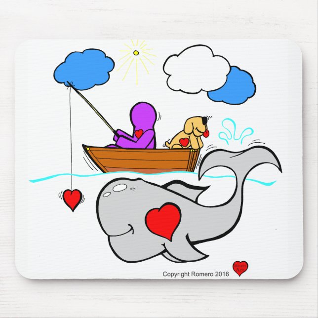 Heart Art Whale Mouse Pad (Front)
