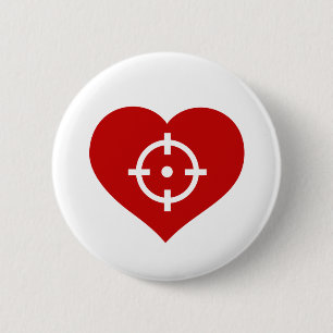 Heart as target 2 inch round button