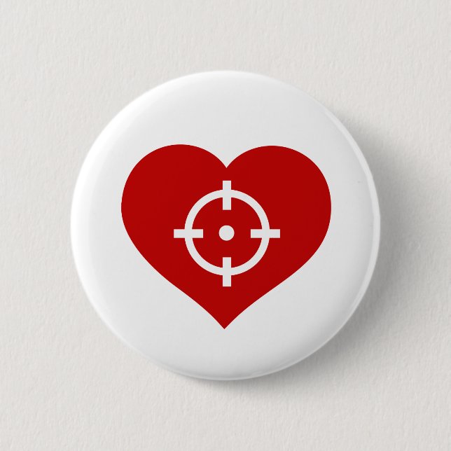 Heart as target 2 inch round button (Front)