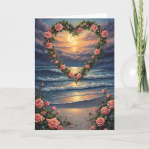 Heart at the Beach Valentine Card