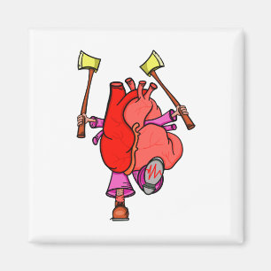 Heart Attack Funny Cartoon Magnet