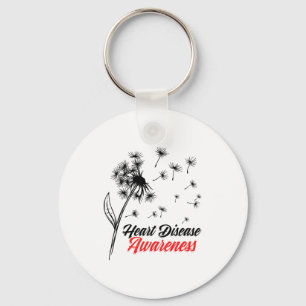 Heart Attack Red Ribbon Surgery Heart Disease Awar Keychain