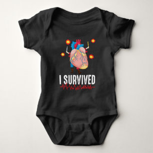 Heart Attack Survior Warrior Heart Disease Bypass Baby Bodysuit