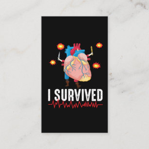 Heart Attack Survior Warrior Heart Disease Bypass Business Card