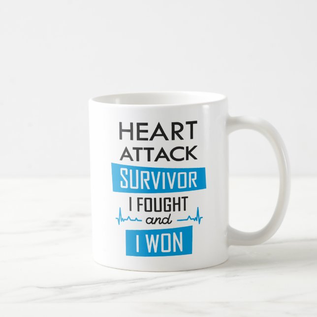 Heart attack survivor, I fought and I won Coffee Mug (Right)
