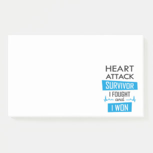 Heart attack survivor, I fought and I won Post-it  Notes