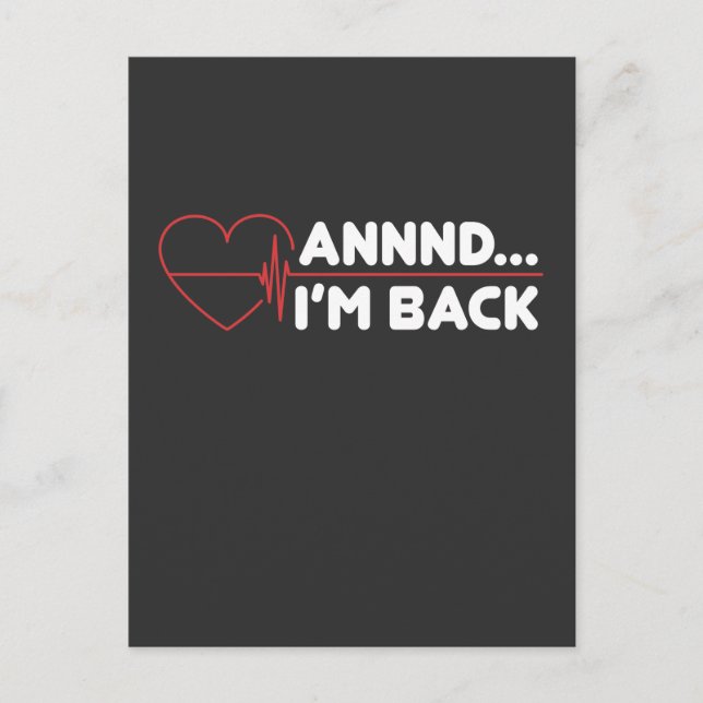 Heart Attack Survivor Recovery Get Well Gift Postcard (Front)