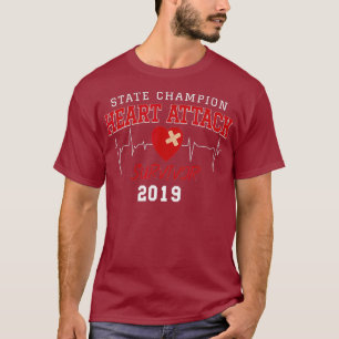 Heart Attack Survivor  Red Art Heartbeat Surgery T-Shirt