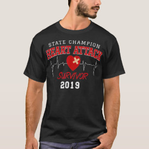 Heart Attack Survivor Red Art Heartbeat Surgery T-Shirt