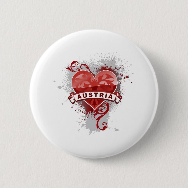 Heart Austria 2 Inch Round Button (Front)