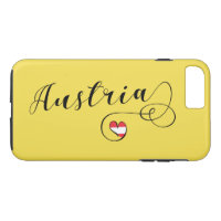 Heart Austria Cell Phone Case, Austrian Flag