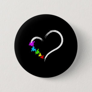 Heart Autism Awareness Love Puzzle Simple Autism I 2 Inch Round Button