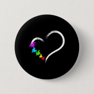 Heart Autism Awareness Love Puzzle Simple Idea Aut 2 Inch Round Button