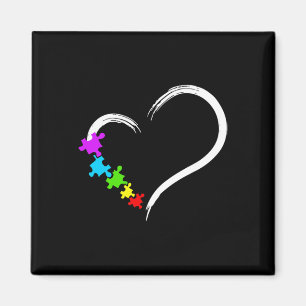 Heart Autism Awareness Love Puzzle Simple Idea Aut Magnet