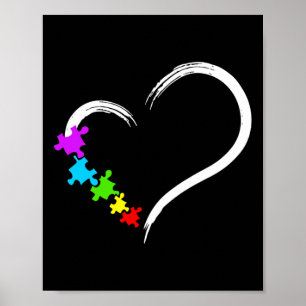 Heart Autism Awareness Love Puzzle Simple Idea Aut Poster