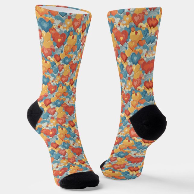 Heart autism socks (Angled)