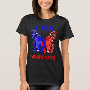 Heart Awareness Superhero Chd Awareness Butterfly T-Shirt