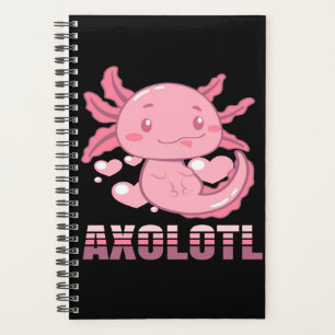 Heart Axolotl   Cute cartoon Axolotl Planner