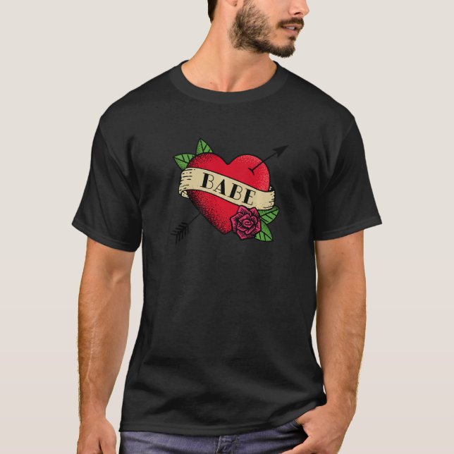Heart Babe Tattoo T-Shirt (Front)