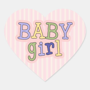 Heart Baby Girl Shower Envelope Seal