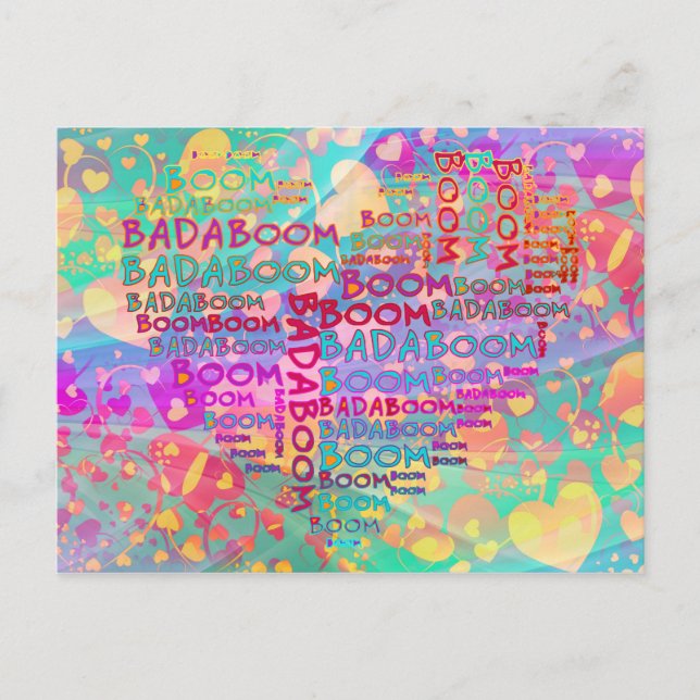 Heart Badaboom | heart pattern Postcard (Front)