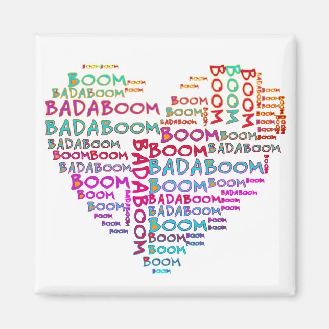 Heart Badaboom | make your own background Magnet (Front)