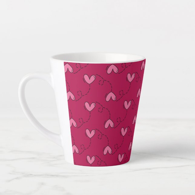 Heart Balloon Pattern Latte Mug (Left)
