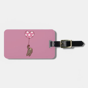 Heart Balloon Sloth Luggage Tag
