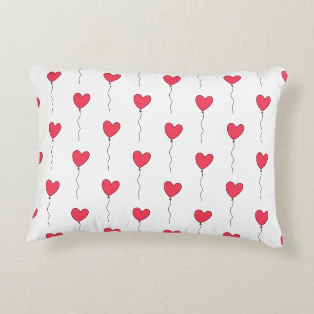 Heart Balloons Accent Pillow (Back)