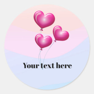 Heart Balloons, all-occasion template, customize,  Classic Round Sticker