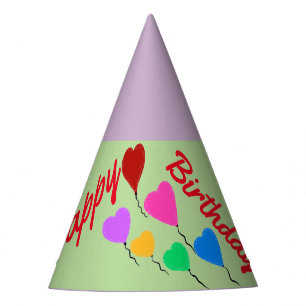 Heart Balloons Birthday Hats