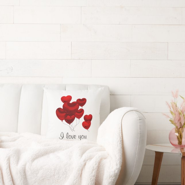 Heart Balloons I Love You Cushion / Pillow (Couch)