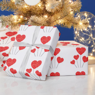 Heart Balloons Illustration Design Wrapping Paper