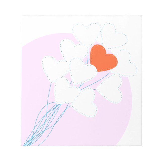 Heart Balloons Notepad (Front)