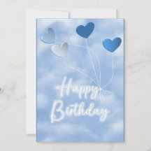 Heart Balloons on Sky and white clouds 