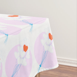 Heart Balloons Tablecloth
