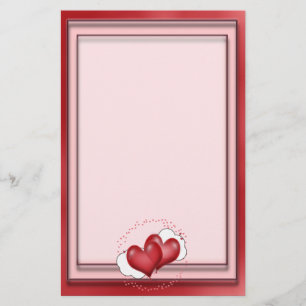 Heart Balloons With Little Hearts Stationery